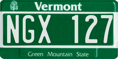 VT license plate NGX127