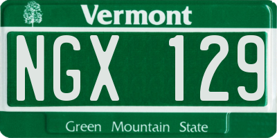 VT license plate NGX129