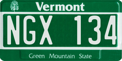 VT license plate NGX134