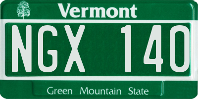 VT license plate NGX140