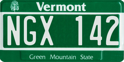 VT license plate NGX142