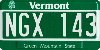VT license plate NGX143