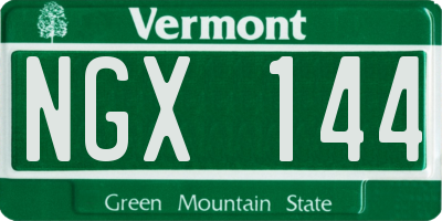 VT license plate NGX144