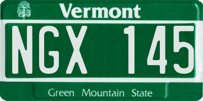 VT license plate NGX145