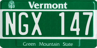 VT license plate NGX147