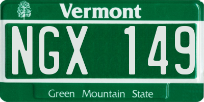 VT license plate NGX149