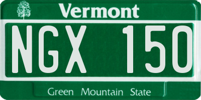 VT license plate NGX150