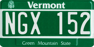 VT license plate NGX152