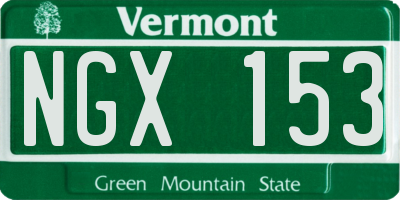 VT license plate NGX153