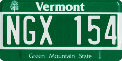 VT license plate NGX154