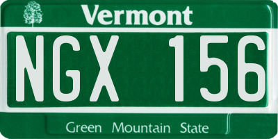 VT license plate NGX156