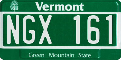 VT license plate NGX161