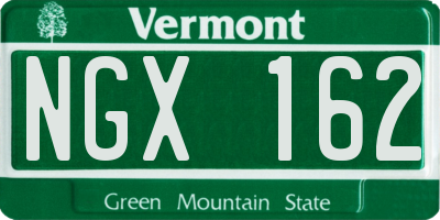 VT license plate NGX162