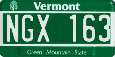VT license plate NGX163