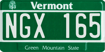 VT license plate NGX165