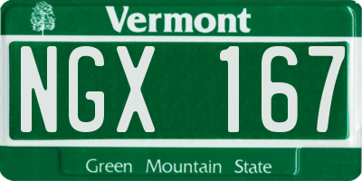 VT license plate NGX167