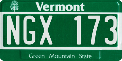 VT license plate NGX173