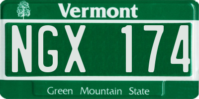 VT license plate NGX174