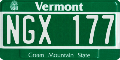 VT license plate NGX177