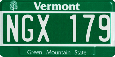 VT license plate NGX179