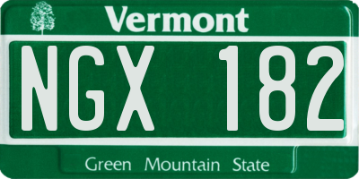 VT license plate NGX182