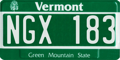 VT license plate NGX183