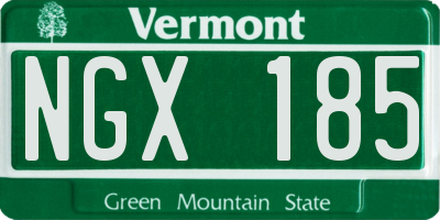 VT license plate NGX185