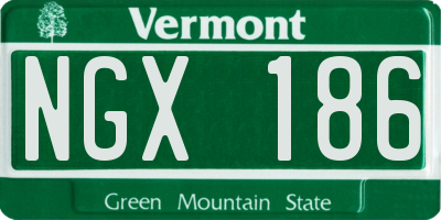 VT license plate NGX186