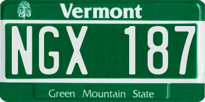 VT license plate NGX187