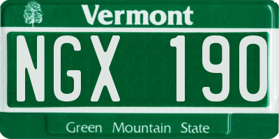 VT license plate NGX190