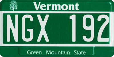 VT license plate NGX192
