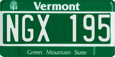 VT license plate NGX195