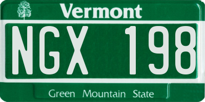 VT license plate NGX198