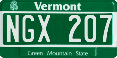 VT license plate NGX207