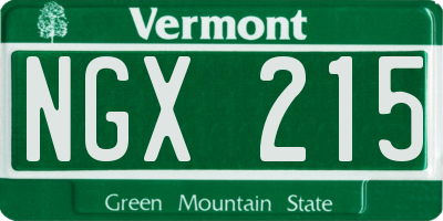 VT license plate NGX215