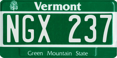 VT license plate NGX237