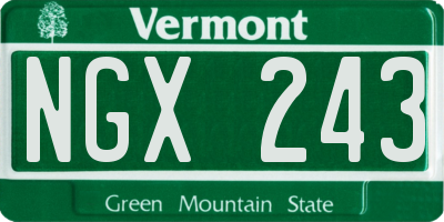 VT license plate NGX243