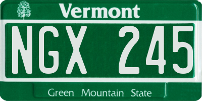 VT license plate NGX245