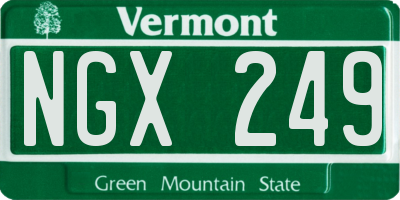 VT license plate NGX249