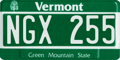 VT license plate NGX255