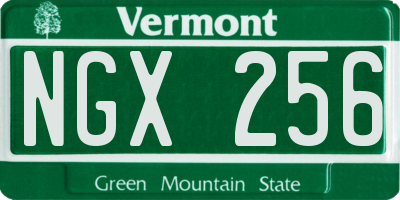 VT license plate NGX256