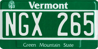 VT license plate NGX265