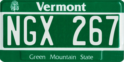 VT license plate NGX267