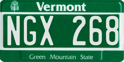 VT license plate NGX268