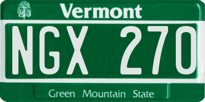 VT license plate NGX270