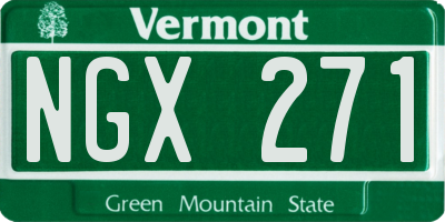 VT license plate NGX271