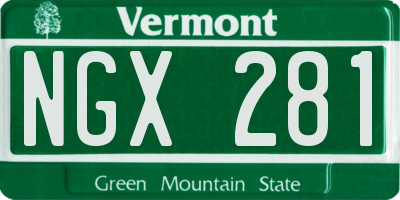 VT license plate NGX281