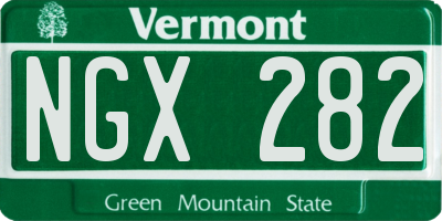 VT license plate NGX282