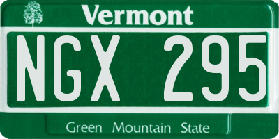 VT license plate NGX295