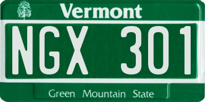 VT license plate NGX301